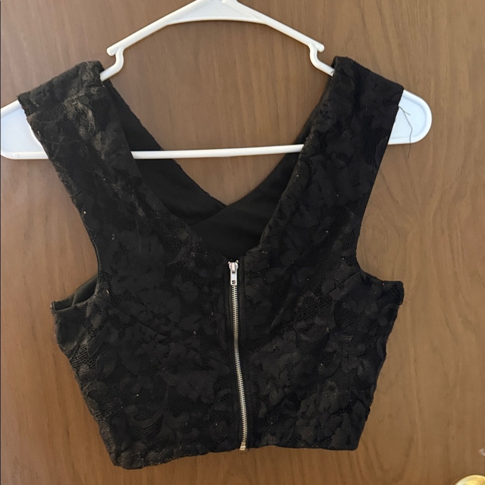Elegant Black Lace Women's Top